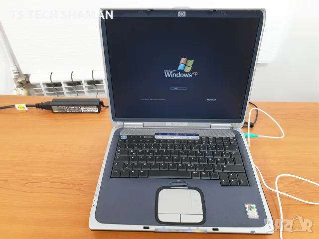 ⭐Продавам уникален ретро лаптоп HP Pavilion ze4700 с ДВА Windows XP и РАБОТЕЩ сериен порт COM1⭐