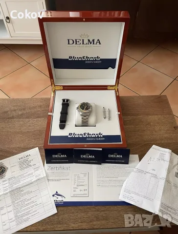 Delma Blue Shark IV LE Black Automatic 5000m/16’400ft Diver, снимка 5 - Мъжки - 56427300