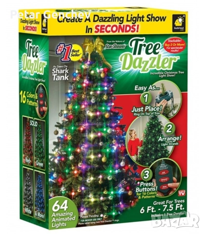 Коледни LED лампички за елха Star shower tree dazzler TV164, снимка 4 - Декорация за дома - 52892407