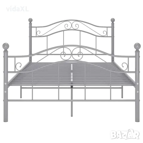 vidaXL Рамка за легло, сива, метал, 120x200 cм, снимка 3 - Спални и легла - 56146858