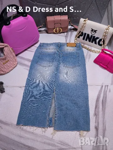 Дамска дънкова  атрактивна пола, снимка 6 - Поли - 38639605