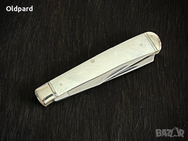 Колекционерски джобен сгъваем нож с две остриета RR Trapper Classic White Bone. (RR22034W), снимка 4 - Ножове - 42457857