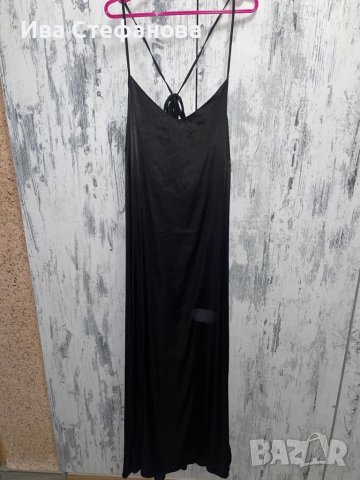 Черна лятна  нова сатенена парти коктейлна рокля Reserved , снимка 4 - Рокли - 37261091