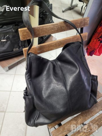 ECCO естествена кожа дамска,черна чанта ,тип ТОРБА ( 350 лв в интернет), снимка 6 - Чанти - 38985899