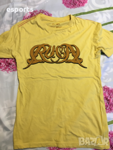 Мъжка тениска RVCA Slogan Butter Yellow размер S / M, снимка 3 - Тениски - 36552301