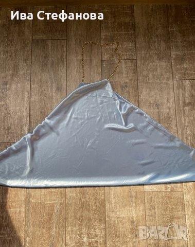 Разкошен официален сатен парти елегантен  сатенен светло бебешко син топ , снимка 2 - Корсети, бюстиета, топове - 40368205