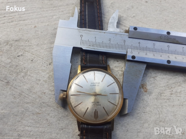 Мъжки механичен часовник Полет де лукс - 20 микрона позлата, снимка 7 - Антикварни и старинни предмети - 52695373