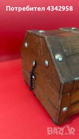 Стар малък дървен сандък. 1970 г. Германия., снимка 4 - Антикварни и старинни предмети - 52902201