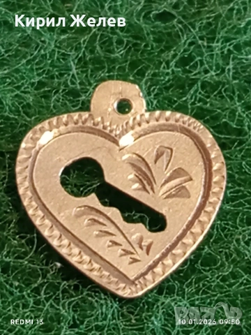 Сребърен медальон във формата на сърце ❤️ с апликация на ключ романтичен подарък 52648, снимка 2 - Колиета, медальони, синджири - 53051150