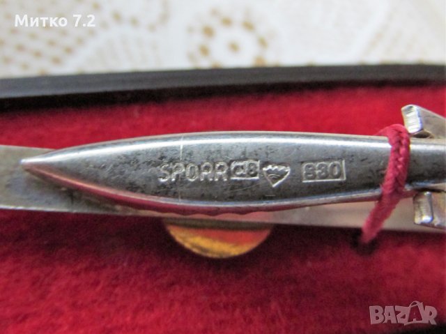  сребърен комплект от  ръкавели и щипка за вратовръзка, снимка 5 - Други - 29482490