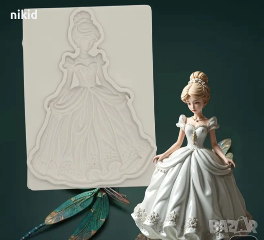 Момиче принцеса Белл Пепеляшка силиконов молд форма фондан декор