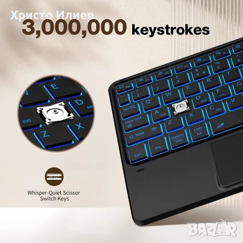 Универсална Безжична Bluetooth клавиатура с тъчпад за телефон таблет, снимка 7 - Клавиатури и мишки - 56477442