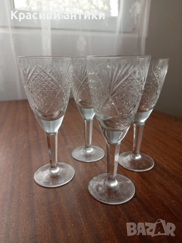  Кристални , руски ,съветски чаши за вино, снимка 5 - Други ценни предмети - 52647432