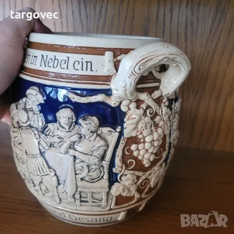 разкошен старинен немски буркан от порцелан ръчно изработен, снимка 4 - Антикварни и старинни предмети - 49207875