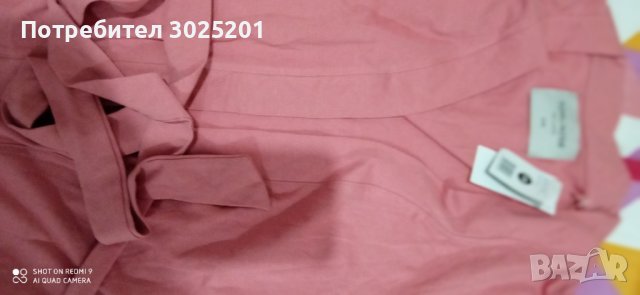 Дамски халат С М Л до коляно в розово, снимка 4 - Бельо - 42788122