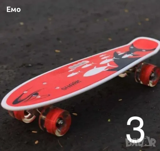 Емблема на градския стил: Скейтборд пениборд със светещи колела , снимка 4 - Скейтборд, ховърборд, уейвборд - 48342835