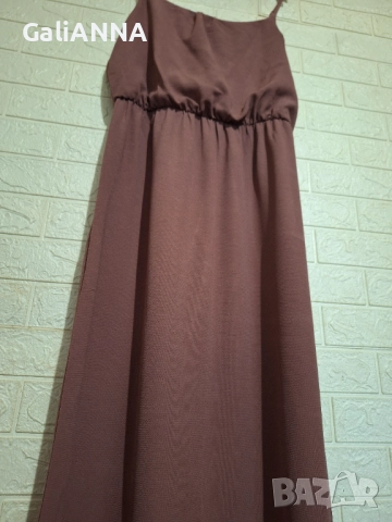 СТРАХОТНА ДЪЛГА РОКЛЯ ЕФЕКТЕН ЦВЯТ XL-2XL