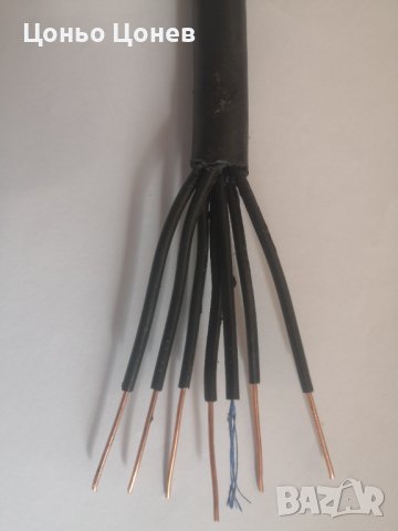 Кабел меден, влагоустойчив, 6 жила х 1.5 кв.мм.