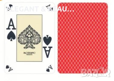 Качествени покер карти  POKER INDEX 100% PLASTIC. MODIANO  . Gръб по избор, снимка 4 - Карти за игра - 37861909