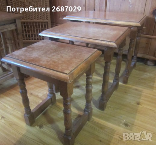 3 маси комплект, дървена маса, три броя, мебел, снимка 1 - Маси - 29591979