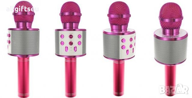 Караоке микрофон с розов високоговорител, снимка 2 - Микрофони - 39059130