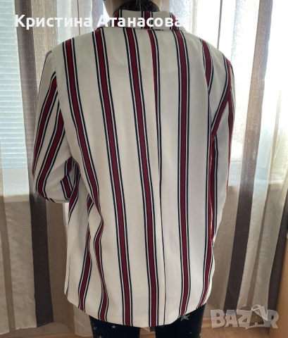 Красиво сако на черти - размер XL , снимка 3 - Сака - 52418355