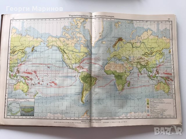 Атлас на света, география на търговията, 1907 г., Германия, снимка 3 - Антикварни и старинни предмети - 31293966