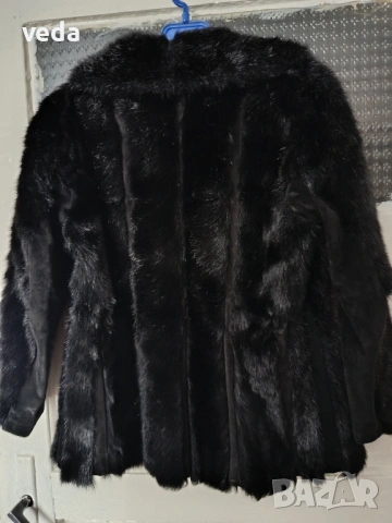 Късо кожено палто/яке естествен косъм с цип М/S УНИСЕКС, снимка 7 - Якета - 53258469