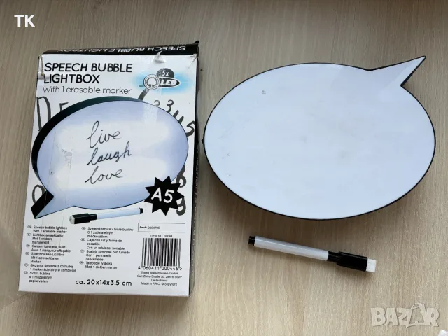 Продавам speech bubble lightbox (светеща кутия във формата на комикс балон за реплика), снимка 3 - Рисуване и оцветяване - 56202788