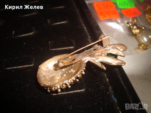 КРАСИВА ПОЗЛАТЕНА АРТ БРОШКА - АНАНАС с КРИСТАЛИ 18945, снимка 7 - Други - 31230581