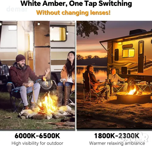 Obeaming LED осветление за веранда на RV с превключвател 2CCT, 12V, 2 броя, снимка 2 - Аксесоари и консумативи - 48992241