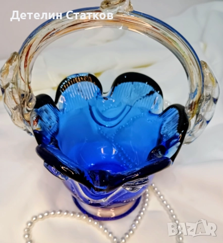 Ретро Стъклена кошничка Мурано за колекционери, снимка 4 - Декорация за дома - 52046678