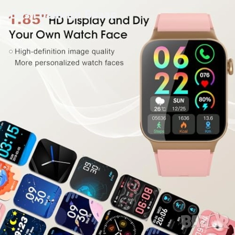 Нов Фитнес смарт часовник за Android iOS, пулс, сън и водоустойчив IP68, снимка 2 - Смарт гривни - 52520490