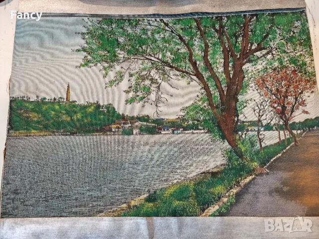 Китайски ситопечат "Изглед към реката" 1940 г , снимка 8 - Колекции - 47695078