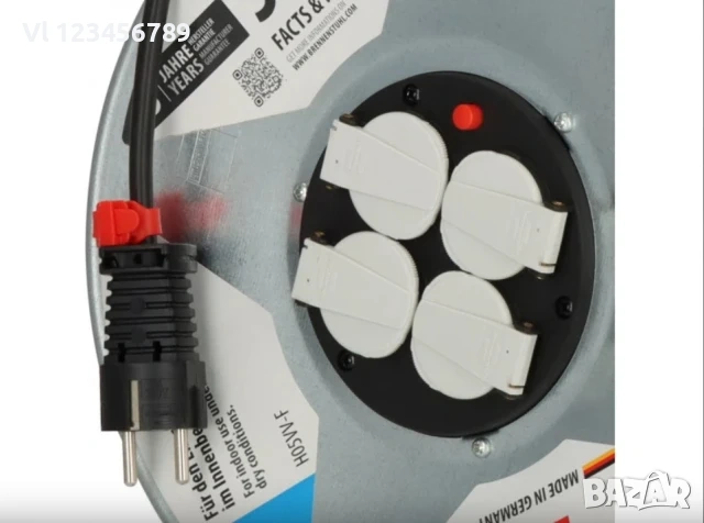 Удължител за ток-макара 50 метра, 4 гнезда- Kraft Royal, снимка 2 - Други стоки за дома - 53909410