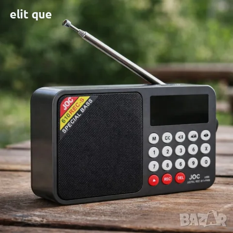 Соларно портативно радио JOC H6108REC-S с Bluetooth, FM радио и MP3 плеър, снимка 2 - Радиокасетофони, транзистори - 55727106