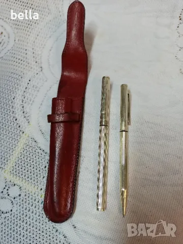 ПОСРЕБРЕНИ НЕМСКИ ПИСАЛКА И ХИМИКАЛ ,КАЛЪФ ТЕЛЕШКА КОЖА REYNOLD GERMANY, снимка 2 - Антикварни и старинни предмети - 47978587