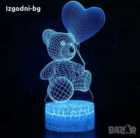 Романтичен подарък! 3D LED светещо мече с дистанционно, снимка 5 - Романтични подаръци - 31425911