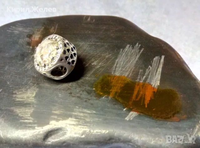 PANDORA СКЪПОЦЕННО СРЕБЪРНО ЗВЕНО за ГРИВНА ПАНДОРА РОДИРАНО СРЕБРО S 925 с ФАСЕТИРАНИ ЦИРКОНИ 43119, снимка 8 - Гривни - 49553456