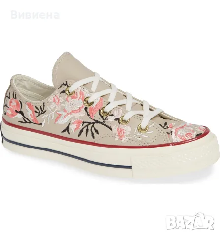 Converse Chuck Taylor All Star Floral кожени кецове с бродерия