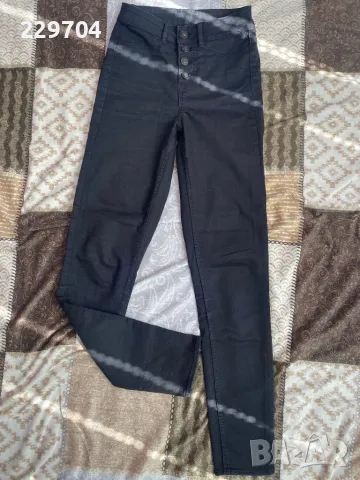 Дамски черни дънки H&M с висока талия, снимка 3 - Дънки - 47420601