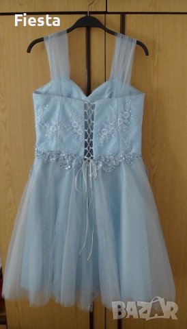 Светло синя официална рокля за повод - кръщенка, абитуриентска рокля в синьо, снимка 7 - Рокли - 38865020