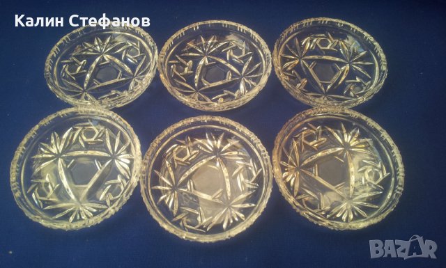Кристални купички за сладко, ръчна гравюра – 6 бр , снимка 5 - Чинии - 38066587