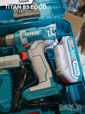 Акумулаторен винтоверт TOTAL Industrial, 20 V, 2 x 2.0 Ah Li-Ion, 45 Nm, + аксесоари, снимка 5 - Винтоверти - 51118155