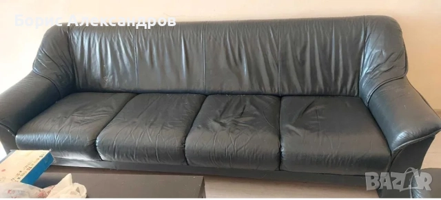 Поръчкова холна гарнитура от естествена кожа