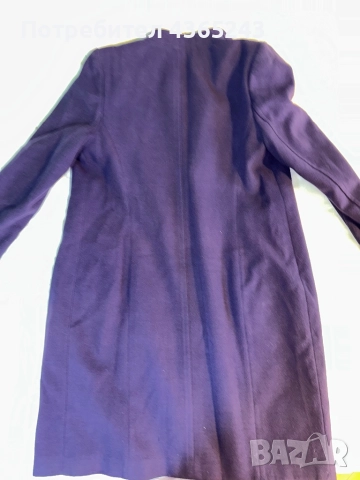 Лилаво дамско асиметрично елегантно палто размер М, снимка 8 - Палта, манта - 52617738