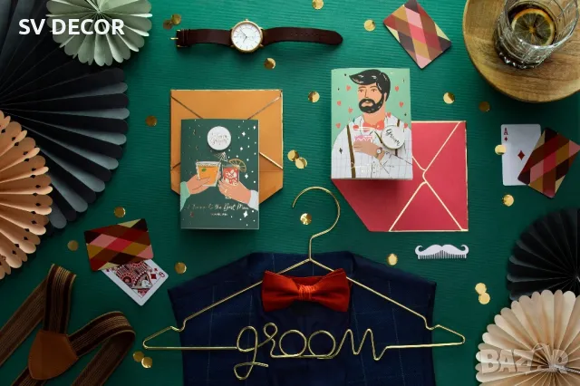 Поздравителна картичка за младоженец със значка, снимка 4 - Покани - 49677141