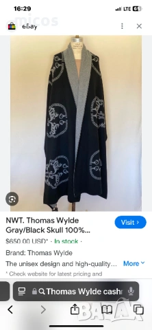 Thomas Wylde,Марков голям шал,кашмир ,кристали Swarovski , снимка 10 - Шалове - 36175960