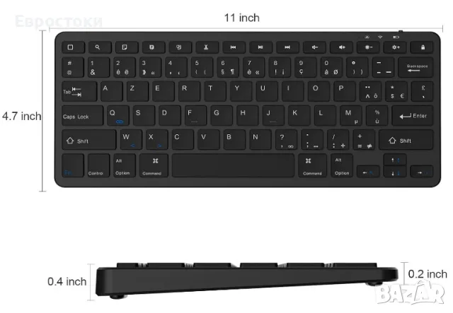 Безжична клавиатура СС, акумулаторна Bluetooth клавиатура за iOS/ Windows/ Android, ултра тънък диза, снимка 8 - Клавиатури и мишки - 49969386