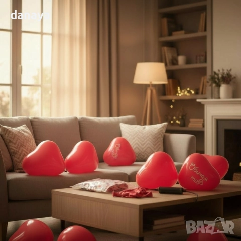 6272 Комплект балони сърца с надпис Обичам те, 10 броя, снимка 2 - Декорация за дома - 52367900